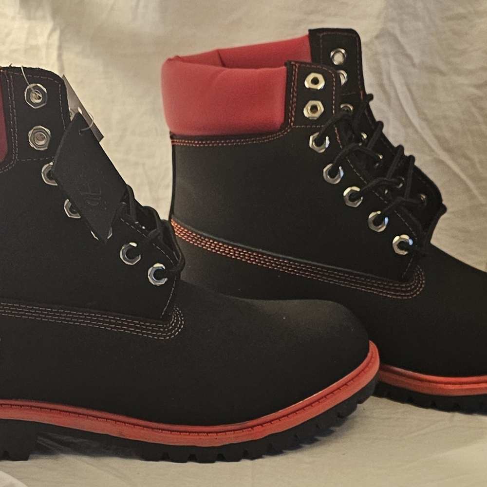 Black and Red Men's Boots